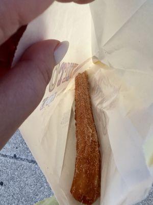 Plain churro with cinnamon sugar