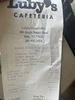 Luby's customer for over 30 years. This is a crime.