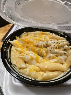 We got the mac & cheese to go because it never came out with the meal.