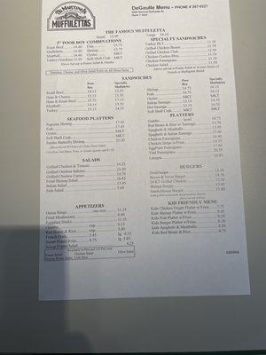 Menu August 8/3/22