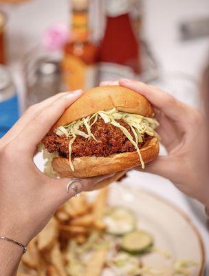 Fried chicken burger