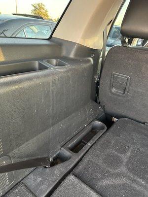 Rear cargo area not wiped