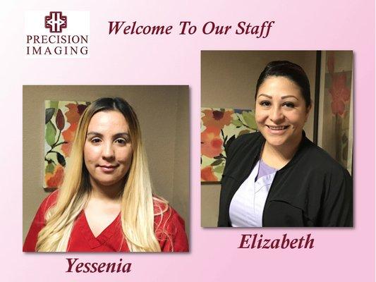 We are excited to welcome Yessenia and Elizabeth to our staff!