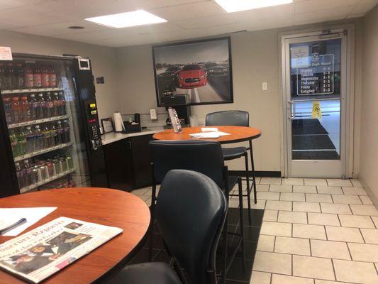 Another sitting area- coffee & vending machine.