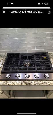 Stove top installed