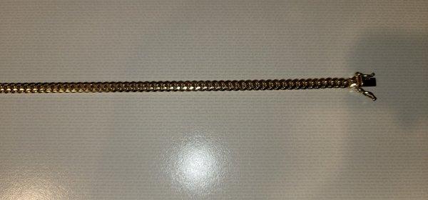 14k solid yellow gold Miami Cuban link chain w/ the classic box clasp.