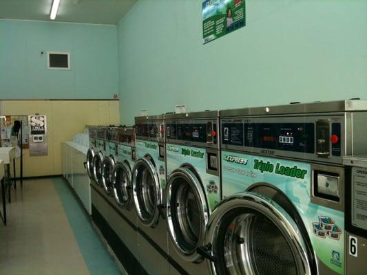 20 & 30lb Energy Efficient Washers.  Spins at 200 G-Force to remove more water.  Less time in the dryers!