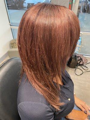 Beautiful red colors at Pizzazz Hair Studio Upland