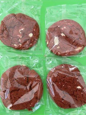 Broken red velvet cookies