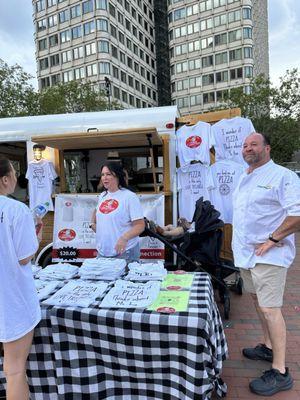 The Merch Booth @ City Hall for the weekend. The Boston Pizza Festival is the largest in the USA.  June 2023