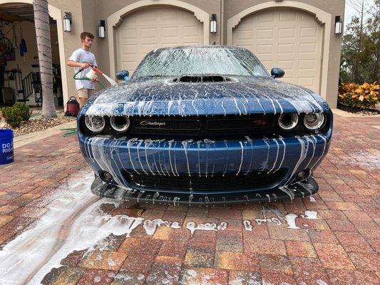 Charger getting detailed by us, receiving a stage two detail