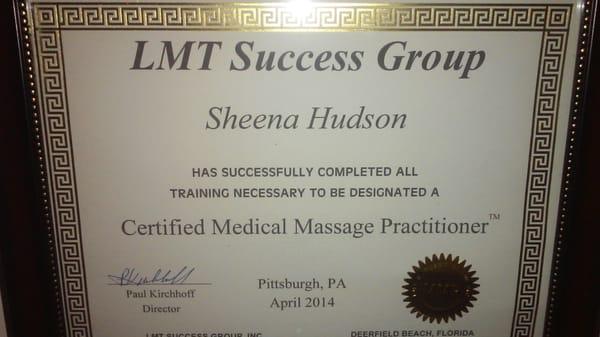 Certified in Medical Massage