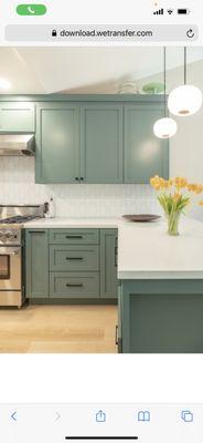 Green and white kitchen