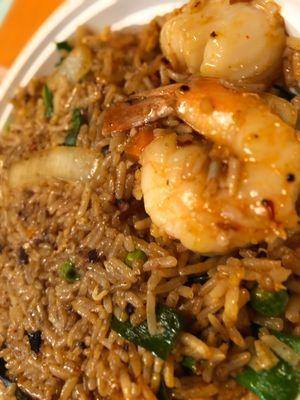 Basil Fried Rice w/ Shrimp and Scallops (Spicy)