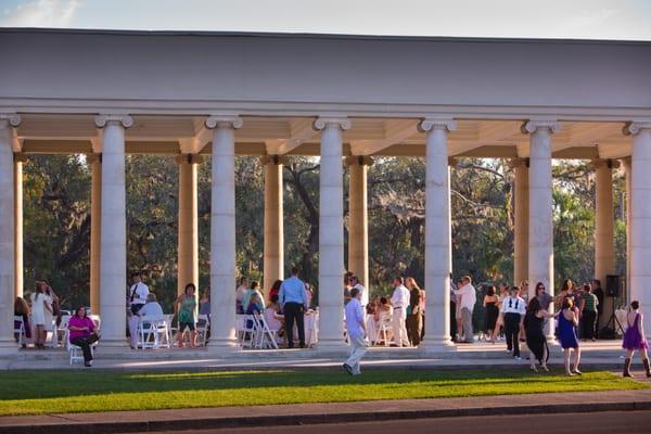 a shot of the Peristyle hosting a party on the evening of October 11, 2012.