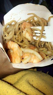 Shrimp lo mein. Bomb. As usual. Not greasy or fatty.