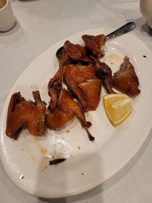 Crispy fried squab