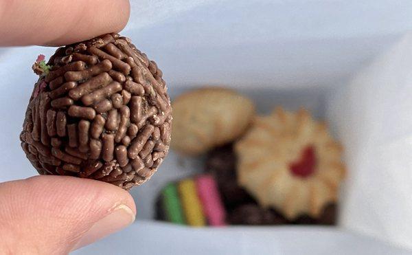 Rum ball and assorted Italian style cookies