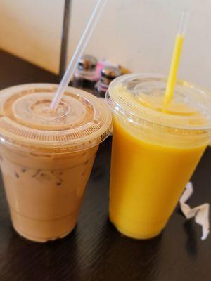 .Mango go go Smoothie and Carmel Cappachino