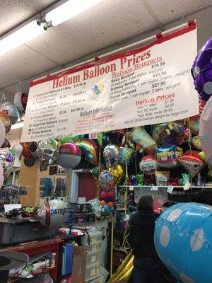 Balloon prices. Eco-friendly balloons available