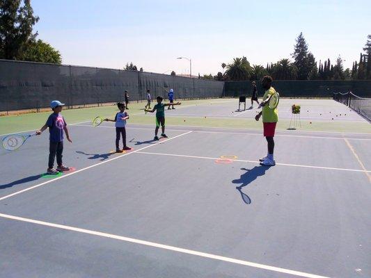 Seydou teaching the Red Ball group (9AM-11AM)