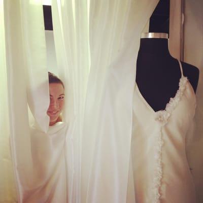 " you can't come in here, I'm making my wedding dress "