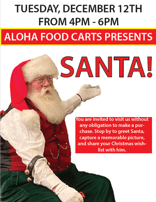 Santa - Tuesday December 12th from 4pm-6pm