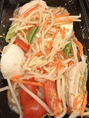 Isaan papaya salad with salted eggs