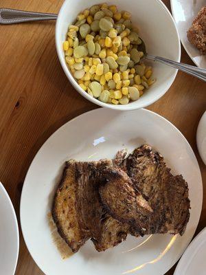 Beef Brisket and succotash