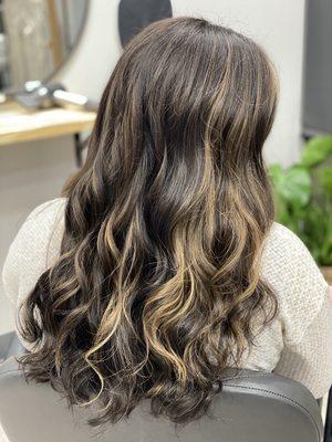 Ultra blended balayage on a brunette