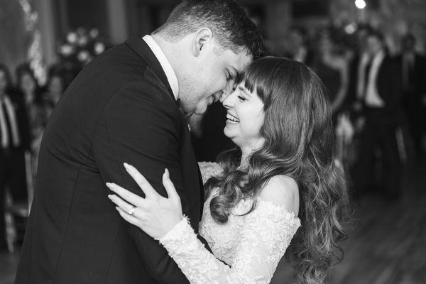 Bride and groom at reception