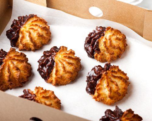 Chocolate Dipped Coconut Macaroons