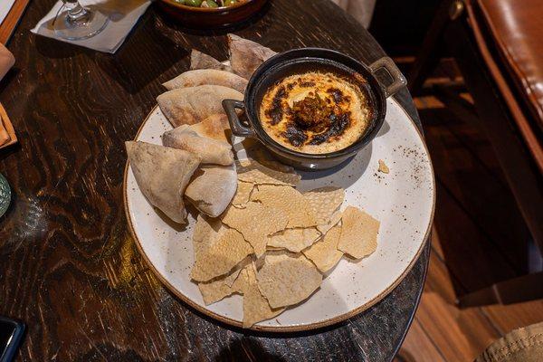 Spiced Goat Cheese Dip (Vegetarian) with assorted breads