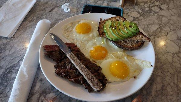 Steak and eggs