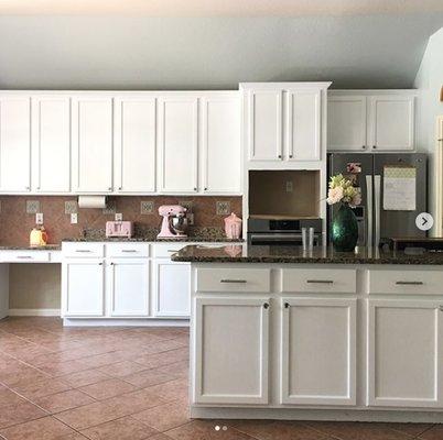 left side shot of my gorgeous white kitchen, thank you top coat!