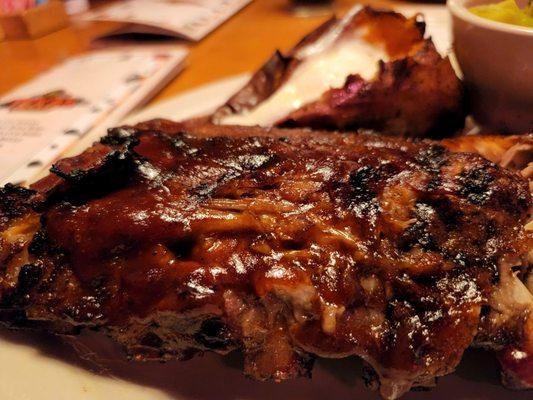 Half slab ribs with sweet potato