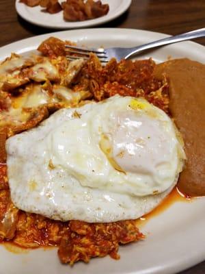 Chilaquiles with a fried egg on top yummmmm