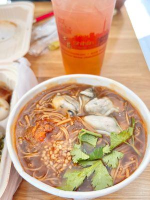 Oyster mee sua noodles soup