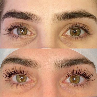 Lash lift & tint before after