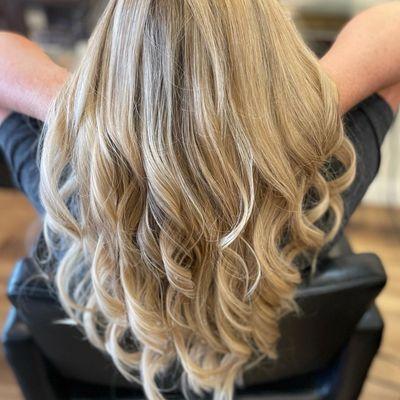 Blonde highlights & blow outs!