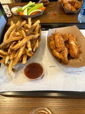 Chicken Tenders Fries ok. Tenders are good and the honey BBQ sauce is tangy but good