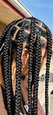 Large knotless box braids