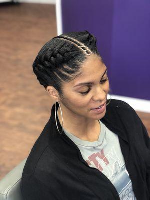 Two French braids with some jewels