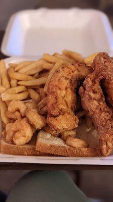 Chicken tenders and shrimp combo