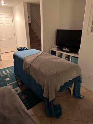 Mobile massage. Set up in your own space.