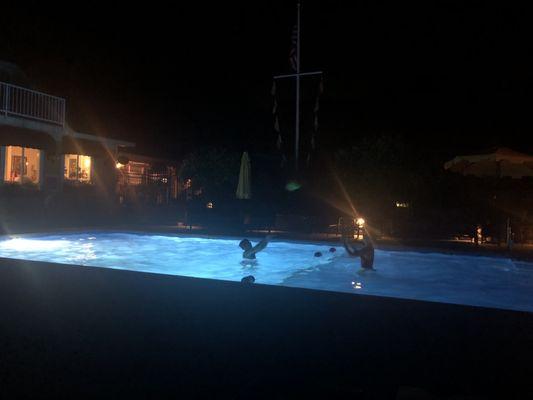 Pool at night.