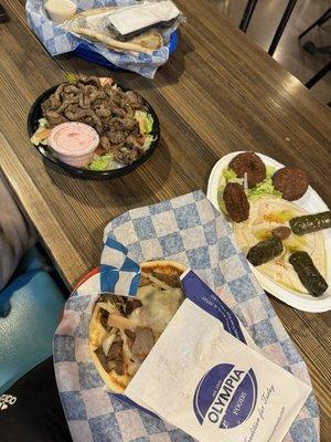 Chicago Style Gyro Falafel Hummus Plate Steak Gyro Bowl