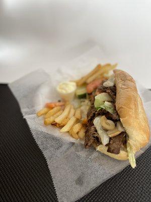 Yummiest Steak and Cheese Sub.