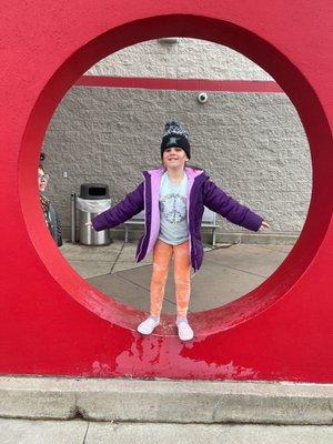 My daughter Madison in front of Target