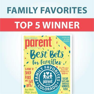 2018 Top 5 Family Favorite in Colorado Parent Magazine